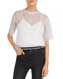 The Kooples Lace  amp  Logo-Hem Top Women - Bloomingdale s at Bloomingdales